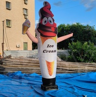 Grand cône de crème glacée gonflable pour décoration de fête Modèle publicitaire Danseur de crème glacée gonflable
