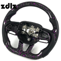 Accessoires intérieurs pour Dodge Challenger SRT 2022 2023, volant personnalisé en cuir lisse noir et fibre de carbone forgée