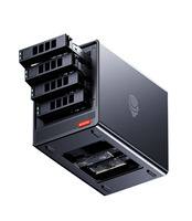 Mini PC AMD Octa Core R5825U, serveur cloud domestique, 4 baies HDD/SSD, double écran, USB Type-C, double LAN, stockage multimédia, NAS, ordinateur