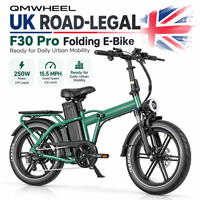QMWHEEL F30 Pro Vélo Électrique Pliable Tout-Terrain 20 Pouces 250W 48V 45Ah Longue Portée – Entrepôt UK – Vente en Gros