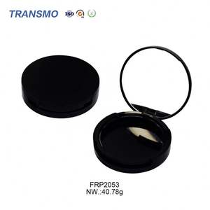 Boîte à poudre compacte cosmétique noire, contenant de blush rond, boîte à poudre compacte cosmétique avec miroir - Product Image 3