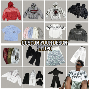 Manufacturers Streetwear Black Rhinestone Embroidery Zip Vintage Acid Wash Heavyweight Cropped Oversized Cotton Custom Hoodie - Product Image 4