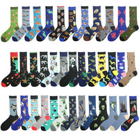 XIANGHUI gros personnalisé personnalité chaussettes colorées coton Jacquard mode drôle conception homme drôle chaussettes