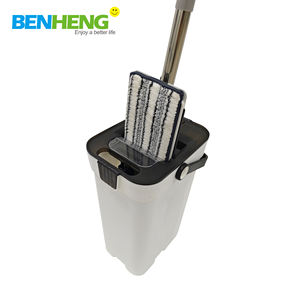 Mopa Plana de Goma de Doble Cara con Sistema de Rebote Rápido y Cubo con 3 Compartimentos para Separación de Agua Limpia y Sucia, la Más Vendida - Product Image 5