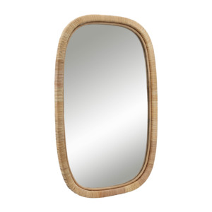 Specchio da Parete Rettangolare Decorativo con Cornice in Legno Naturale, Specchio per Trucco da Toeletta per Camera da Letto, Bagno, Dormitorio - Product Image 2