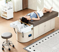 Siman 2026 AI Design Fauteuil de lavage électrique de luxe en fibre de verre pour salon de beauté, lit de massage avec repose-pieds réglable, portable