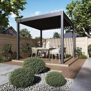 Pérgola de Aluminio de Estilo Minimalista con Gazebo Combinado para Entretenimiento en el Patio Junto a la Piscina - Product Image 6