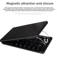XTAURI Keyboard Mini Lipat Nirkabel Portabel Pengisian Daya USB Operasi Model Gunting untuk Penggunaan di Ponsel/Tablet/Komputer Kantor