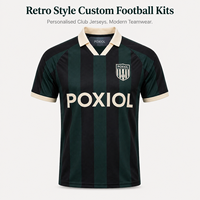 Özel Retro Futbol Forması Klasik Şerit Tasarımlı Unisex Polyester Nefes Alabilen Kısa Kollu Spor Giyim Futbol Üniformaları İspanya