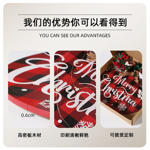 Decoración Navideña Circular de Madera para Colgar en la Pared con Luces, Decoración para el Hogar de Estilo Tradicional - Product Image 3