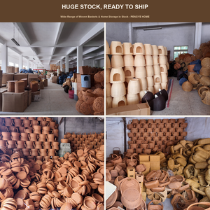 Cesta <span class=keywords><strong>de</strong></span> Almacenamiento <span class=keywords><strong>de</strong></span> Imitación <span class=keywords><strong>de</strong></span> Ratán Tejida a Mano, Apilable, Marrón, con Asas Pequeñas, 20x26cm, 5-7cm <span class=keywords><strong>de</strong></span> Alto, para Gabinete, Escritorio, Baño - Product Image 5