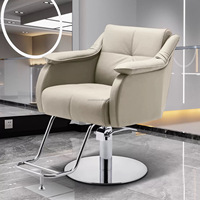 Chaise de coiffeur pivotante en cuir PU, en acier inoxydable, à rotation et à levage, vente en gros, échantillon gratuit, très vendue