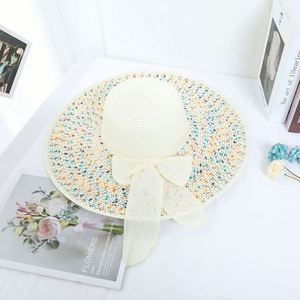 Chapeau de paille pour femme, chapeau de soleil d'été, mode, protection solaire, large bord, protection UV, pliable, chapeau de plage - Product Image 2