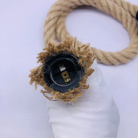 Douille de lampe suspendue vintage Ruyi Industrial minimaliste E27 à tête unique avec câble en corde de chanvre pour éclairage DIY domestique