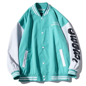 เสื้อแจ็กเก็ตเบสบอลสำหรับผู้<span class=keywords><strong>ชาย</strong></span>เสื้อโค้ทแบบฮิปฮอประบายอากาศได้ดีคลาสสิกสุดเจ๋ง - Product Image 2