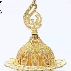 Quemador de incienso Metal dorado hueco Medio Oriente árabe pequeño Mini estrella anís Ramadán sándalo madera perfumada decoración de escritorio - Product Image 5
