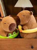 Peluche Capybara d'été avec bouée de natation, adorable animal en peluche, 23-50 cm, cadeau pour enfants et adultes