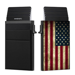 Elegante Mini alluminio RFID blocco porta carte e Pop-Up <span class=keywords><strong>portafoglio</strong></span> soldi Design alla moda con chiusura <span class=keywords><strong>a</strong></span> <span class=keywords><strong>Clip</strong></span> per carte di credito - Product Image 1