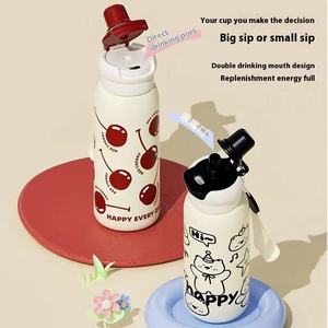 Taza de vacío de acero inoxidable 316 de gran capacidad para estudiantes femeninas de alto valor, taza de agua de diseño moderno, taza portátil de paja, agua - Product Image 2