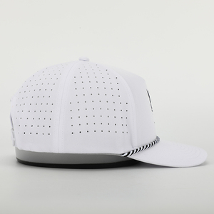 OEM 사용자 정의 로고 5 패널 남성 여성 스포츠 러닝 레이저 컷 천공 Gorras 화이트 골프 아빠 로프 모자 방수 야구 모자 - Product Image 4