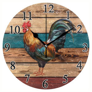 Reloj de Pared Creativo con Diseño de <span class=keywords><strong>Gallo</strong></span>, Reloj de Madera con Diseño de Animales, Decoración Moderna para el Hogar, Reloj de Arte para Pared - Product Image 4