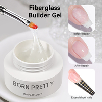 BORN PRETTY Gel de construction pour ongles en fibre, gel dur UV à dissoudre pour extension et réparation des ongles cassés