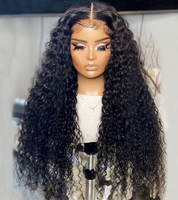 Peluca de Cabello Humano Rizado Birmano Sin Procesar, 13x4 HD, Encaje Frontal Transparente, Pre-Desplumada, con Cabello de Bebé, 180 de Densidad, para Mujeres Negras