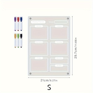 Plan de <span class=keywords><strong>semaine</strong></span> tableau de notes acrylique magnétique effaçable Transparent Message tableau d'écriture mémo conseils tableau blanc en verre trempé - Product Image 1