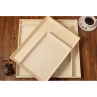 Grande boîte à lunch en bois à emporter pour pizza Boîte de vente Boîtes à sushi en bois Plateau à bento Conteneur alimentaire avec couvercle transparent