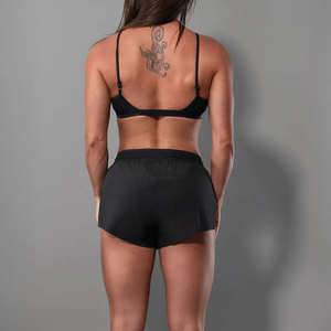 Pantaloncini da Palestra Neri per Donna con Logo Personalizzato, Fodera Integrata, Pannelli in <span class=keywords><strong>Micro</strong></span> Mesh, Cintura Ventilata, Abbigliamento Sportivo - Product Image 5