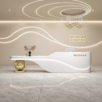 Comptoir de réception de luxe avec éclairage LED, design moderne, pour salon de coiffure et institut de beauté