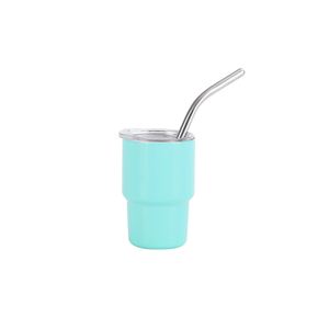 Mini Vaso de Acero Inoxidable de Doble Pared con Aislamiento, Taza Pequeña para Auto con Pajita Metálica - Product Image 5