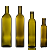 Bouteille en verre d'huile d'olive de forme carrée de 250ml 500ml 750ml 1000ml avec bouchon de bouteille de 31.5*24mm Bouteille d'huile de marasca de 500ml
