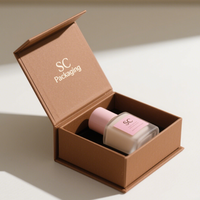 Individuelles Logo Braune Magnetische Starre Geschenkbox für Perücken Augencreme & Gesichtscreme Schwammfutter Recycelbare Premium Kosmetikverpackung
