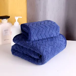 hot sale blue soft super absorbent microfiber hand bath towel