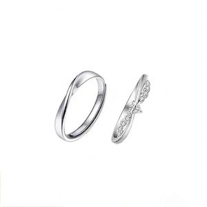 S925 Platinum Plated Romantic Sparkling Zircon Heart Romantic <b>Couple</b> <b>Rings</b> for Women Men Wedding Engagement Jewelry <b>Ring</b> - Product Image 5