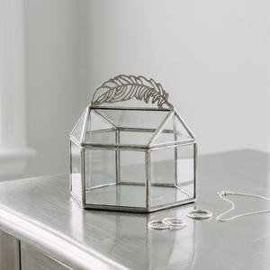 Wholesale Silver Metal Framed Glass Jewelry Organizer Box for <b>Storage</b> and Display Mini Accessories - Product Image 2