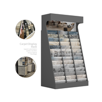 Eco Friendly Retail Stand for Rugs Featuring Textile Fabric Shelves and Portable Trade Show Structure