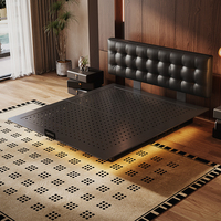 Meilleure vente : Lit de rangement en cuir véritable de style italien, design flottant, vente directe, fourniture pour projets, production usine Foshan