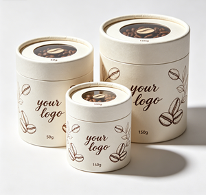 Custom Kraft Paper Tube With Clear Lid For <b>Coffee</b> Beans Recyclable Packaging Gold Foil <b>Printing</b> - Product Image 5