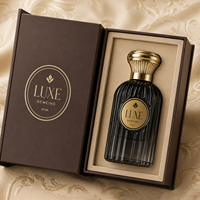 Nouvelles bouteilles de parfum vides 100 ml en verre avec vaporisateur, flacon de parfum rond noir avec emballage