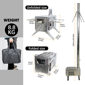 Fornello da Campeggio INBESTCAMP con Canna Fumaria, Produzione Rapida con Logo Personalizzato per Attività all'Aperto - Product Image 3