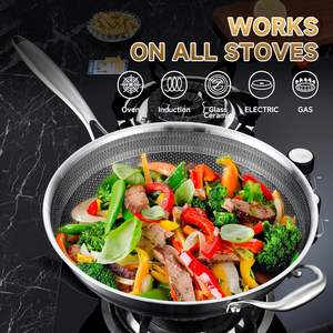 <span class=keywords><strong>Wok</strong></span> de Acero Inoxidable de Triple Capa Resistente con Tapa, Sartén Antiadherente de Cerámica de la <span class=keywords><strong>Mejor</strong></span> Calidad, Sartén <span class=keywords><strong>para</strong></span> Cocinar por Inducción, SIN PFAS - Product Image 4
