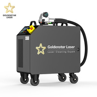Nettoyeur laser à fibre portable Goldenstar Laser 500W à impulsions refroidi par air, sur chariot, pour la décapage de la rouille et de la peinture
