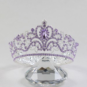 Nouvelle mariée baroque alliage diamant couronne ronde grande pleine couronne scène fête robe <span class=keywords><strong>de</strong></span> mariée accessoire - Product Image 2
