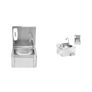 Fregadero de cocina de acero inoxidable montado en la pared del fabricante de Binzhou, operado a mano y por <span class=keywords><strong>rodilla</strong></span> para hoteles y restaurantes - Product Image 4