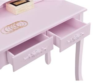 Cổ phiếu hạn chế màu hồng Gương Gỗ Đức trang điểm Vanity nhà mặc quần áo cô gái phòng ngủ Châu Âu tủ quần áo bảng cho trẻ em với phân - Product Image 6