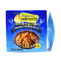 Pochette debout en plastique de qualité alimentaire imprimé de conception personnalisée Sac d'emballage en mylar pour boulettes de poulet congelées à fermeture éclair refermable