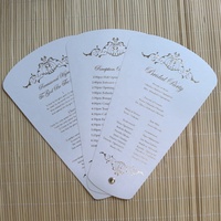 Tarjeta de Invitación de Boda Elegante y Moderna en Forma de Abanico, Programa de Boda