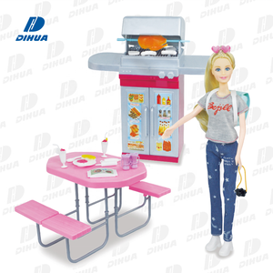 Barbecue thème mode <span class=keywords><strong>poupée</strong></span> ensemble 11 pouces jolie <span class=keywords><strong>poupée</strong></span> jouet avec accessoires drôle BBQ scène semblant jouer jeu pour les enfants - Product Image 1